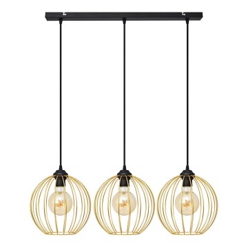 Подвесная люстра MERCURE 3xE27/15W/230V золотистый/черный