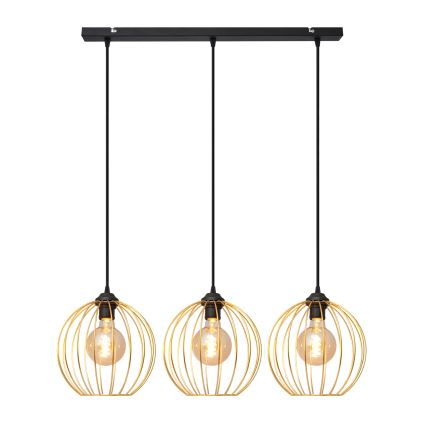 Подвесная люстра MERCURE 3xE27/15W/230V золотистый/черный