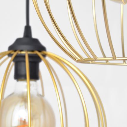 Подвесная люстра MERCURE 3xE27/15W/230V золотистый/черный