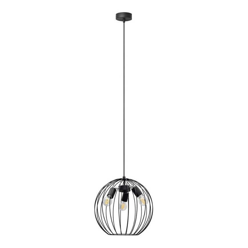 Подвесная люстра MERCURE 3xE27/15W/230V ⌀ 40 cm черная