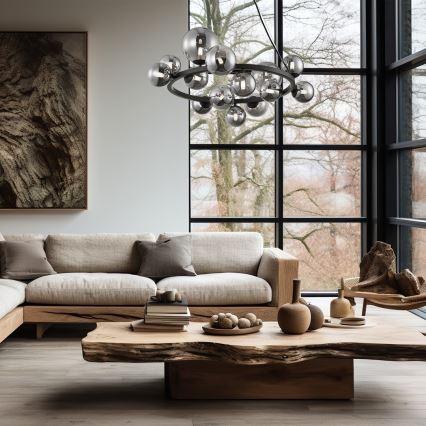 Подвесная люстра MILA 14xG9/9W/230V черный/серый