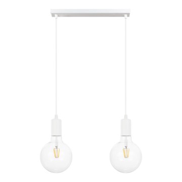 Подвесная люстра MIROS 2xE27/60W/230V белая