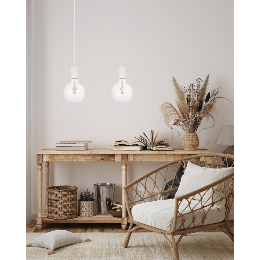 Подвесная люстра MIROS 2xE27/60W/230V белая