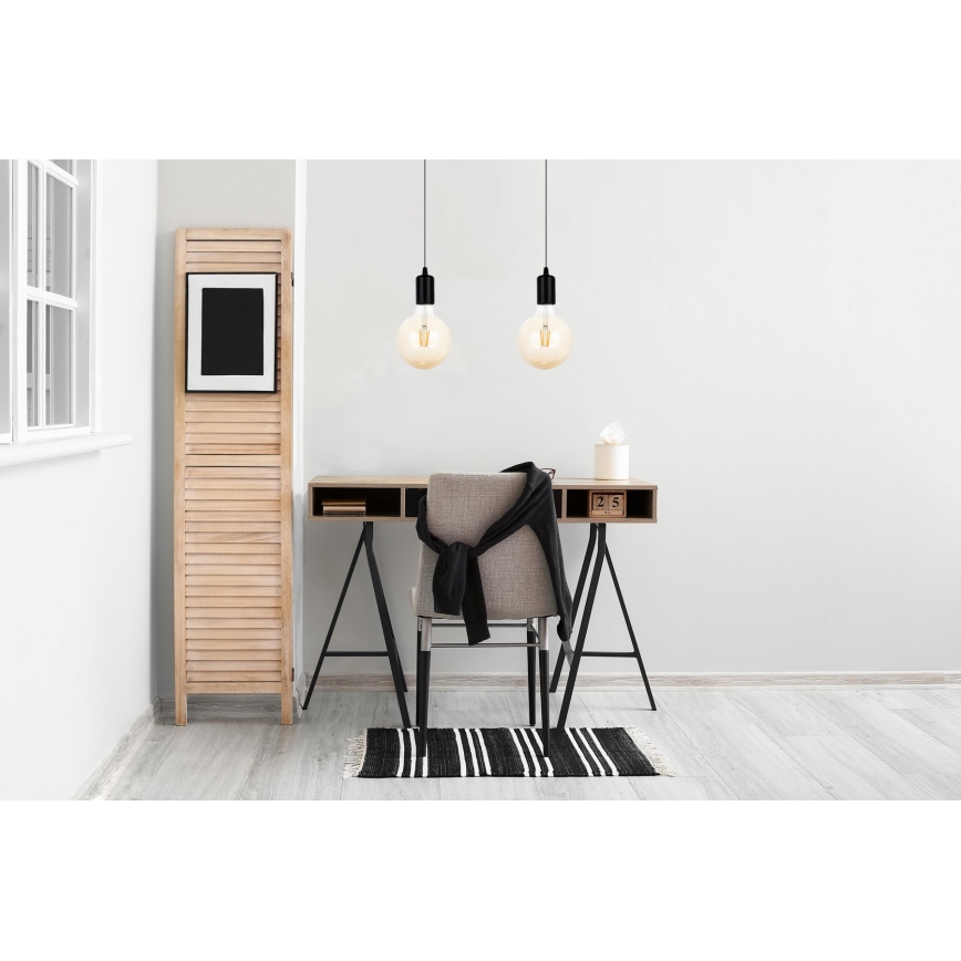 Подвесная люстра MIROS 2xE27/60W/230V черная