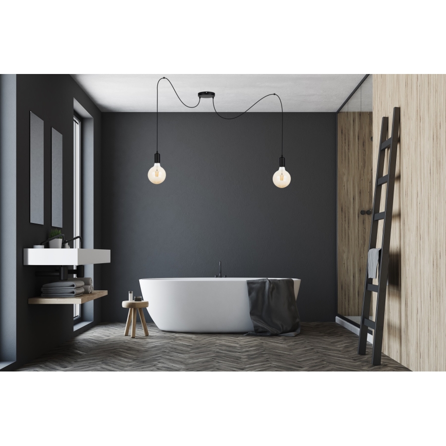 Подвесная люстра MIROS 2xE27/60W/230V паук черный