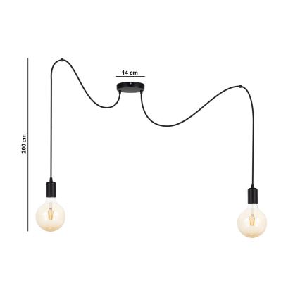Подвесная люстра MIROS 2xE27/60W/230V паук черный