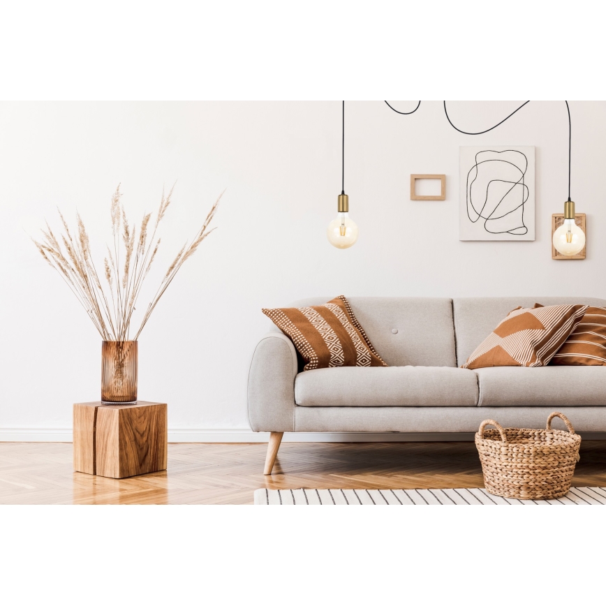 Подвесная люстра MIROS 2xE27/60W/230V паук черный/золотистый