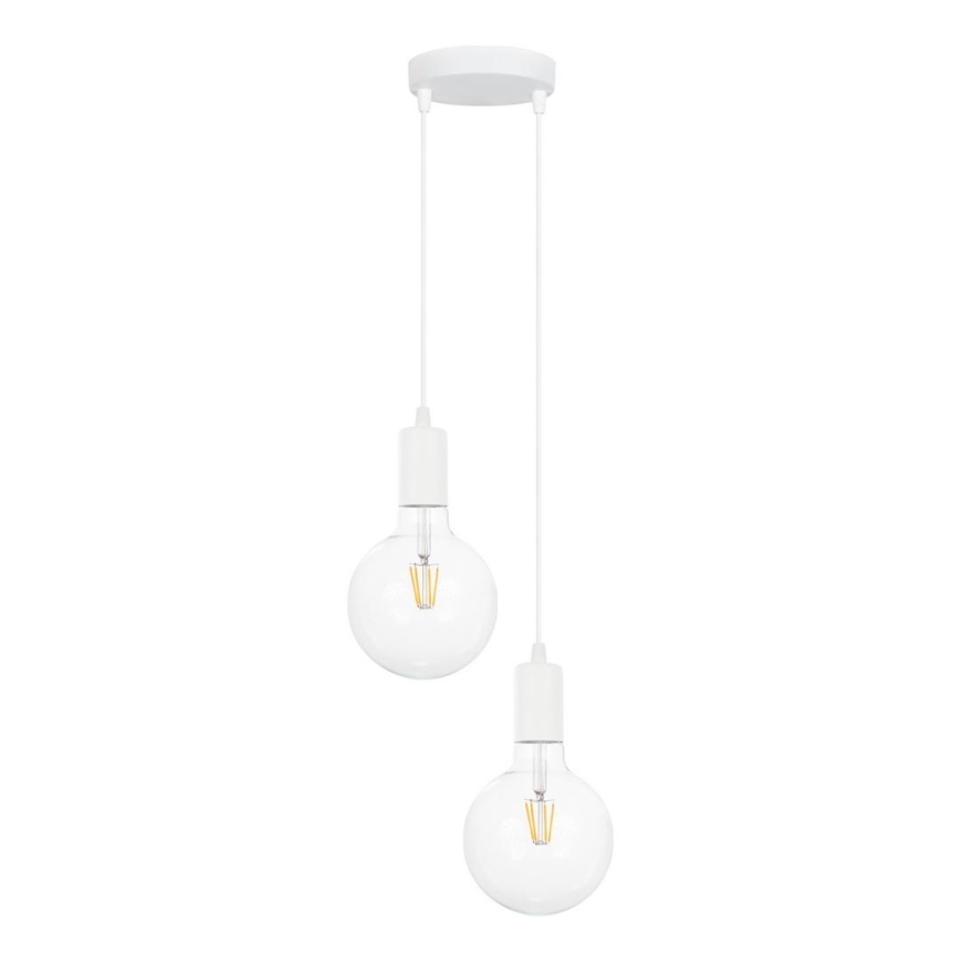 Подвесная люстра MIROS 2xE27/60W/230V круглый белая