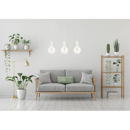 Подвесная люстра MIROS 3xE27/60W/230V белая