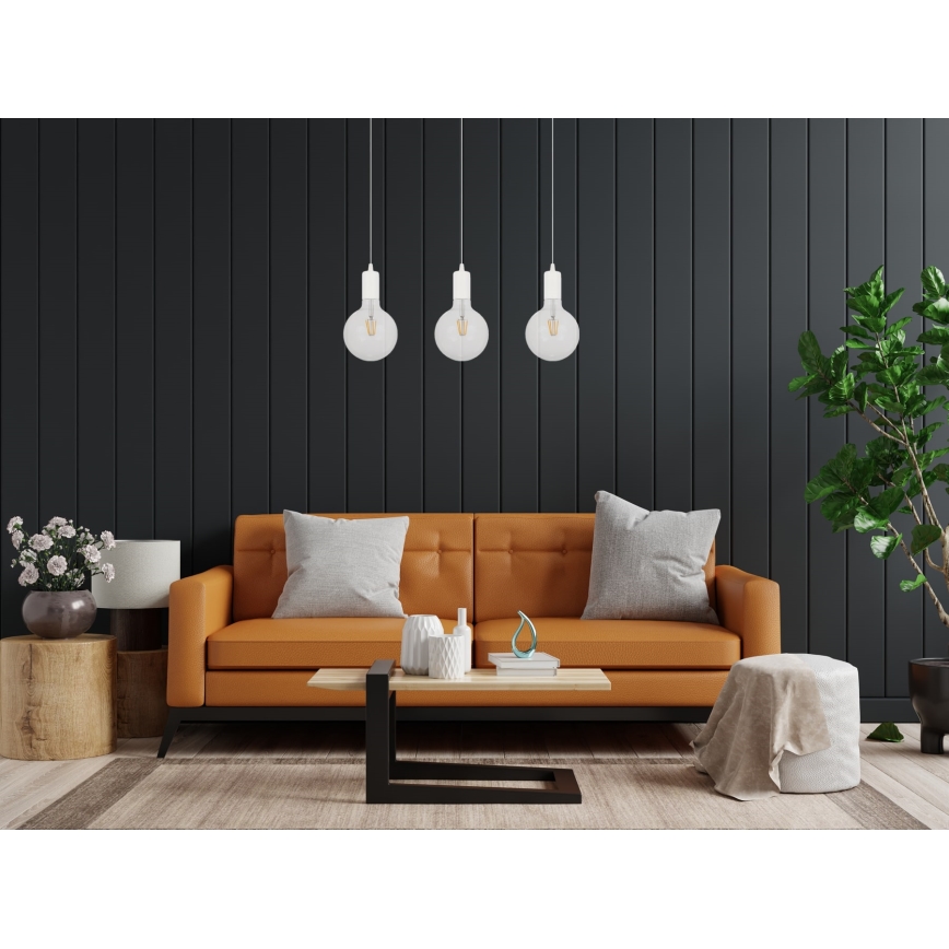 Подвесная люстра MIROS 3xE27/60W/230V белая
