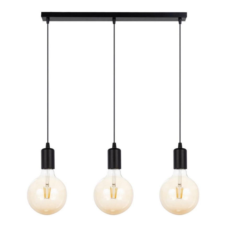 Подвесная люстра MIROS 3xE27/60W/230V черная