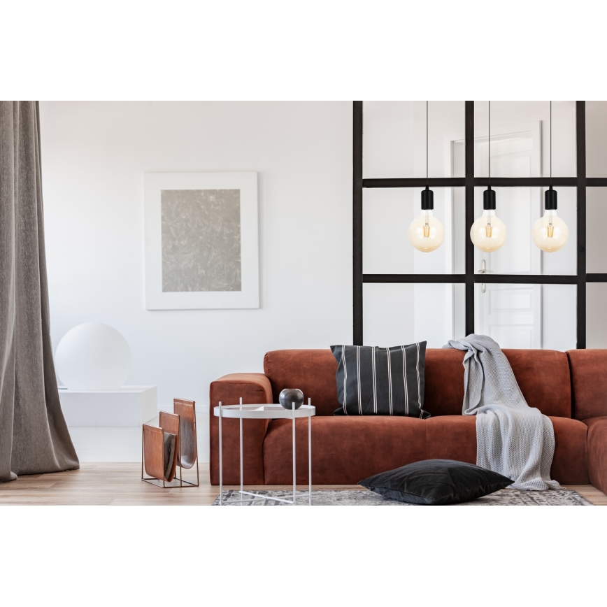 Подвесная люстра MIROS 3xE27/60W/230V черная