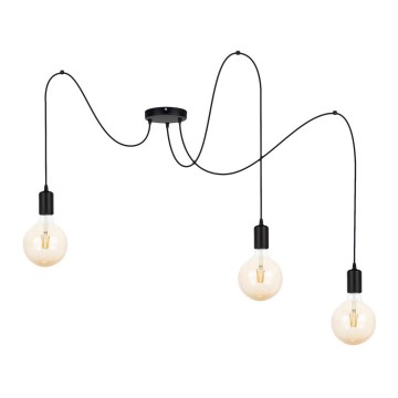 Подвесная люстра MIROS 3xE27/60W/230V паук черный