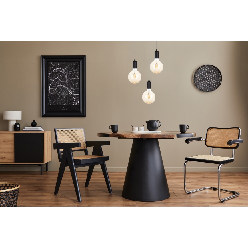 Подвесная люстра MIROS 3xE27/60W/230V круглая черная