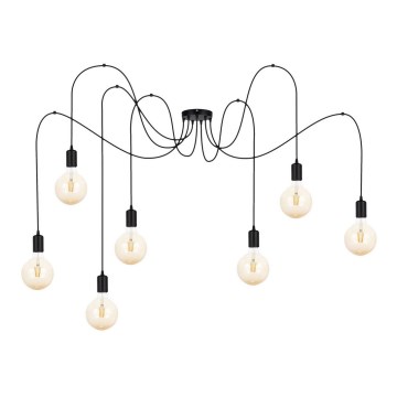 Подвесная люстра MIROS 7xE27/60W/230V паук черный