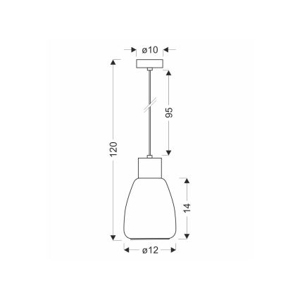 Подвесная люстра MOLDO 1xE27/40W/230V черный/прозрачный