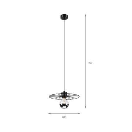 Подвесная люстра MONTANA 1xE27/15W/230V диаметр 30 см черный