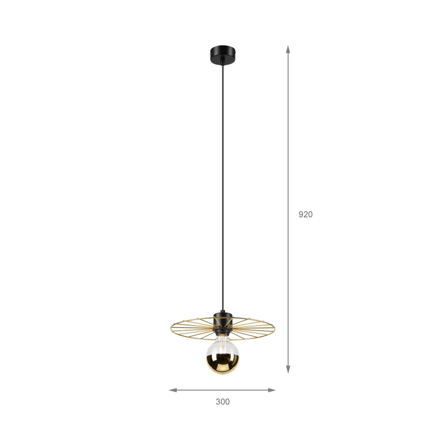 Подвесная люстра MONTANA 1xE27/15W/230V диаметр 30 см золотистый/черный