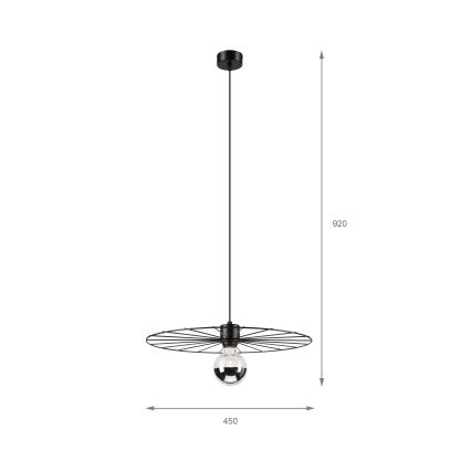 Подвесная люстра MONTANA 1xE27/15W/230V диаметр 45 см черный