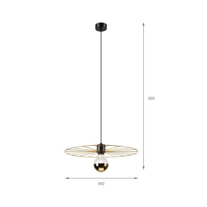 Подвесная люстра MONTANA 1xE27/15W/230V диаметр 45 см золотистый/черный