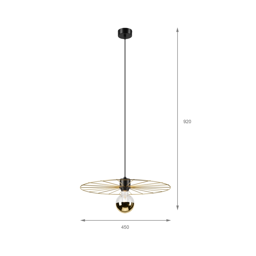 Подвесная люстра MONTANA 1xE27/15W/230V диаметр 45 см золотистый/черный