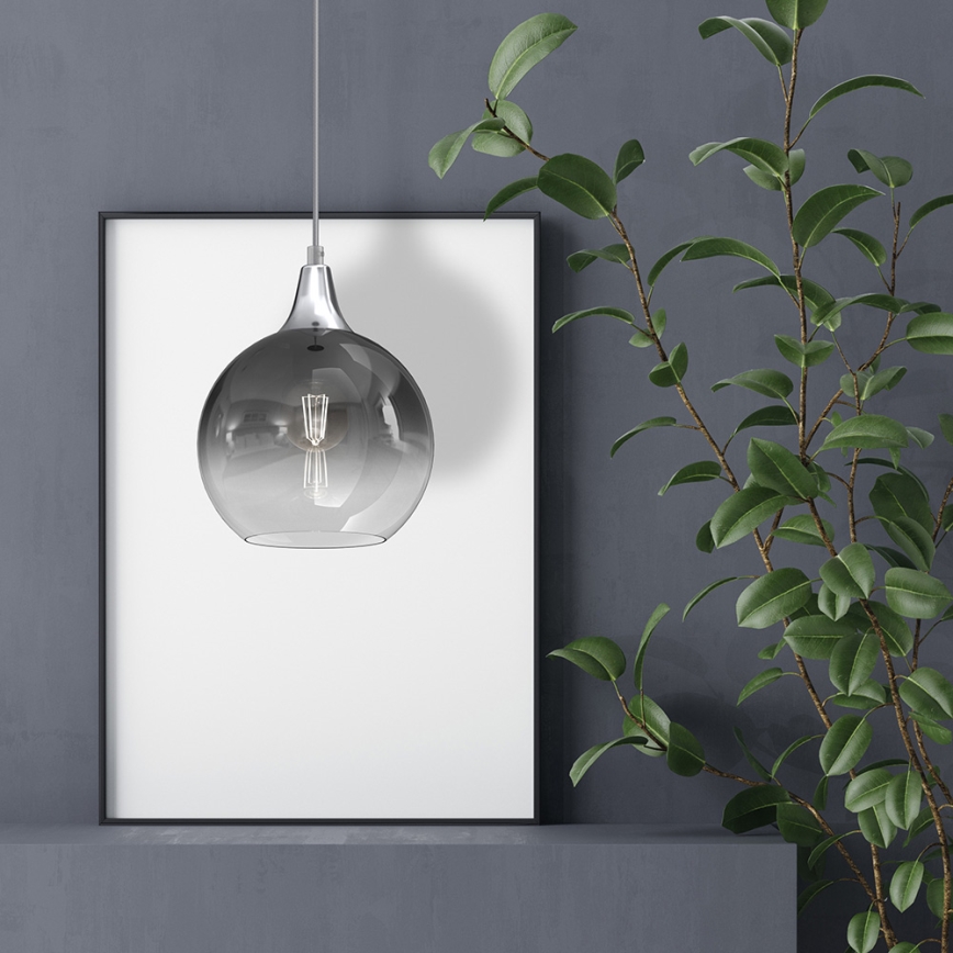 Подвесная люстра MONTE 1xE27/60W/230V ⌀ 20 cm матовый хром