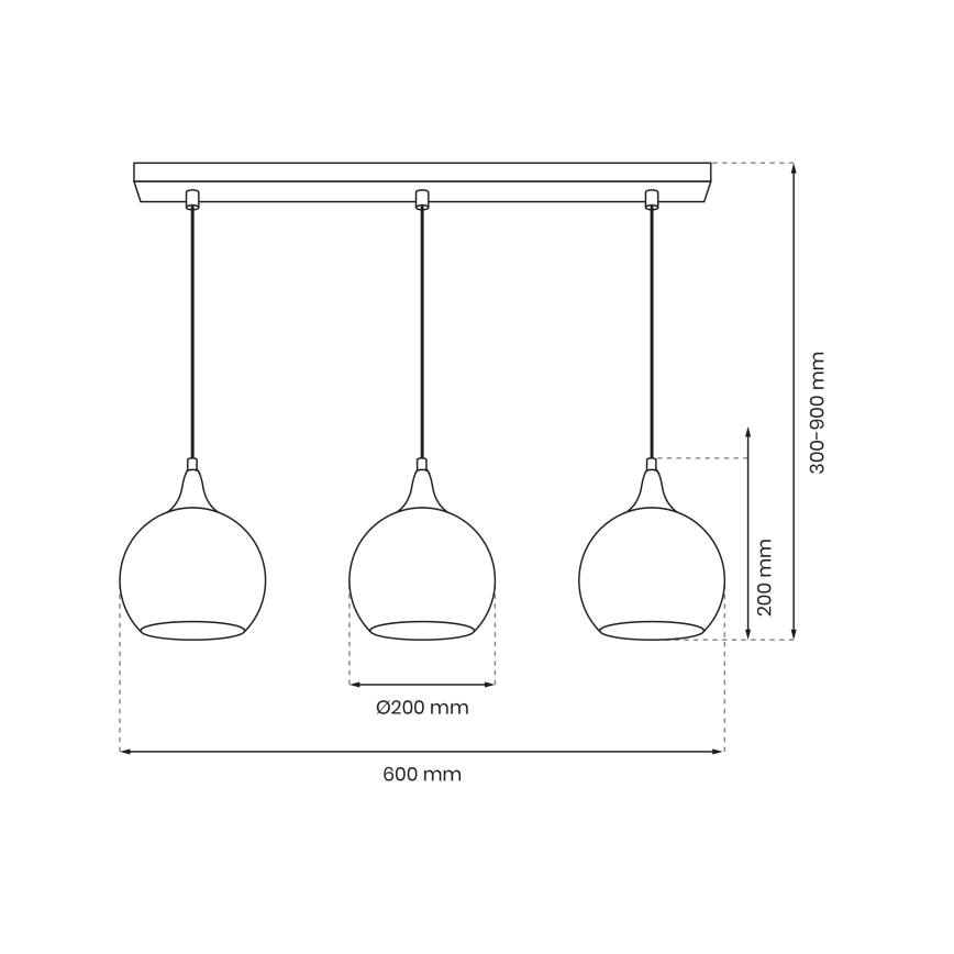 Подвесная люстра MONTE 3xE27/60W/230V золотая