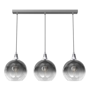 Подвесная люстра MONTE 3xE27/60W/230V ⌀ 20 cm матовый хром