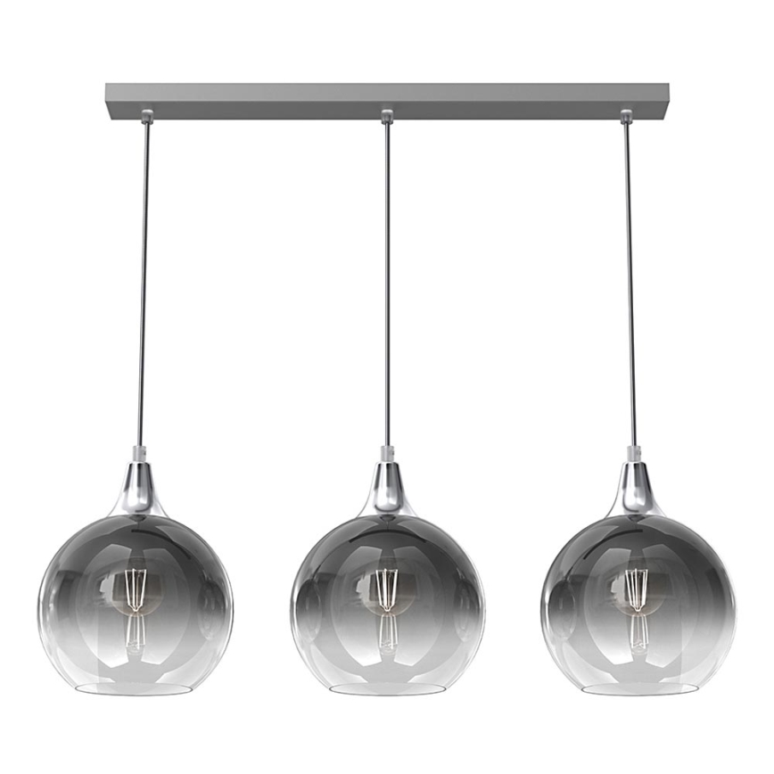 Подвесная люстра MONTE 3xE27/60W/230V ⌀ 20 cm матовый хром