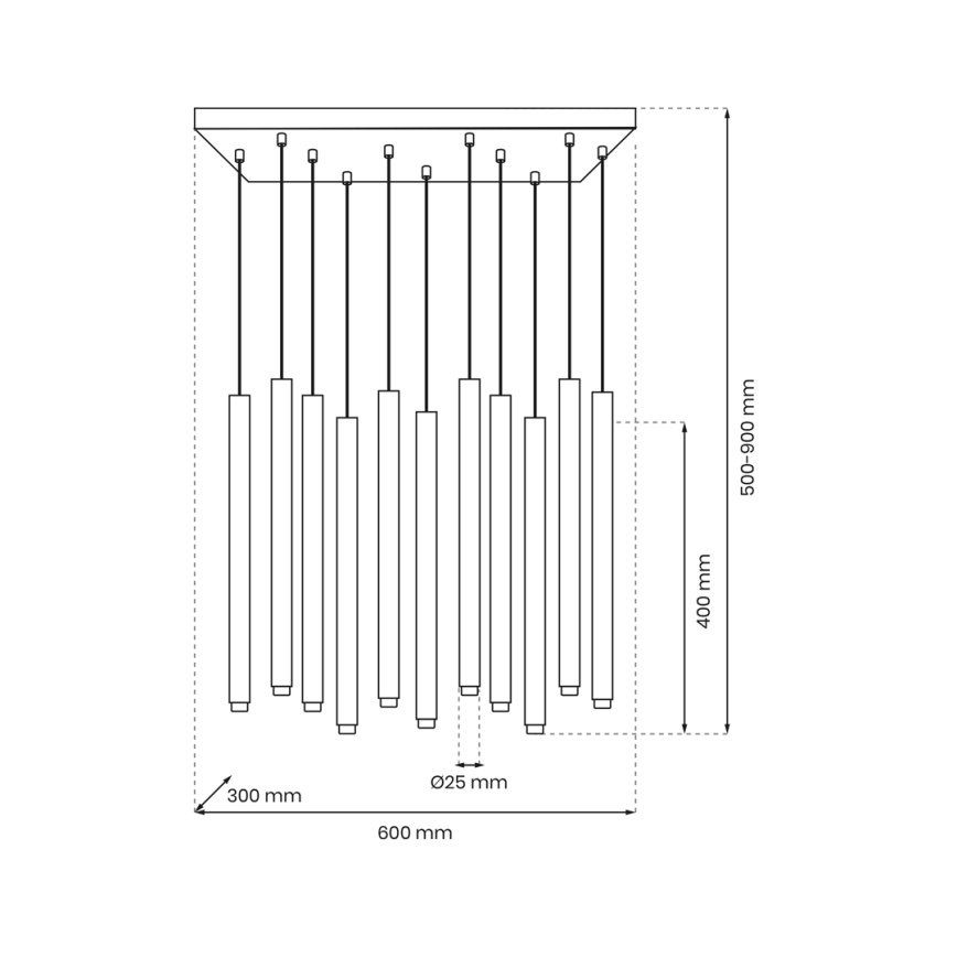 Подвесная люстра MONZA 11xG9/8W/230V черный/золотой