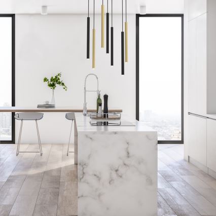 Подвесная люстра MONZA 7xG9/8W/230V черный/золотой