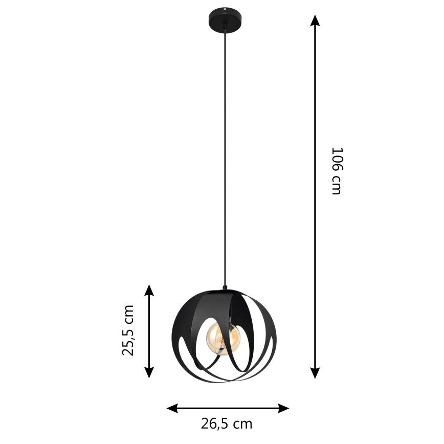 Подвесная люстра MOONLIGHT 1xE27/15W/230V черная