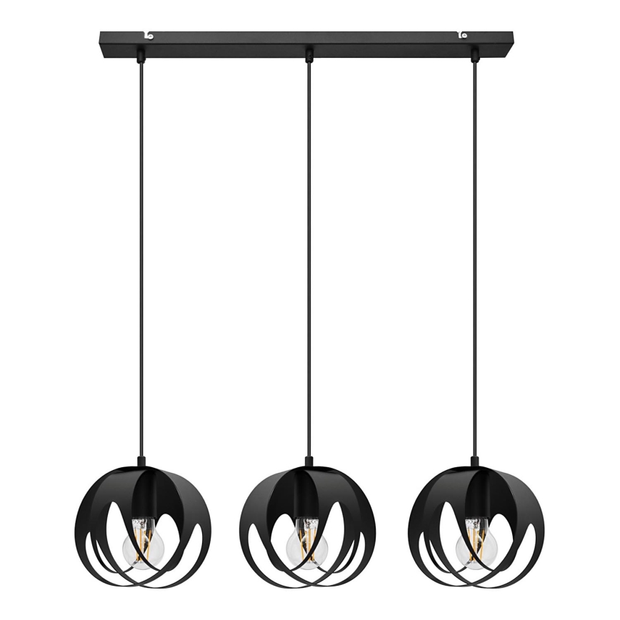 Подвесная люстра MOONLIGHT 3xE27/15W/230V черная