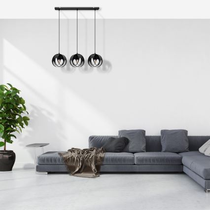Подвесная люстра MOONLIGHT 3xE27/15W/230V черная