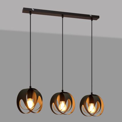 Подвесная люстра MOONLIGHT 3xE27/15W/230V черная