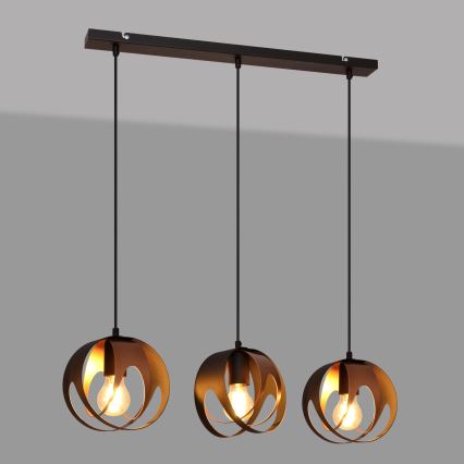 Подвесная люстра MOONLIGHT 3xE27/15W/230V черная/медная