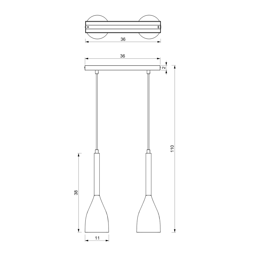 Подвесная люстра MUZA 2xE27/60W/230V
