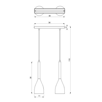 Подвесная люстра MUZA 2xE27/60W/230V