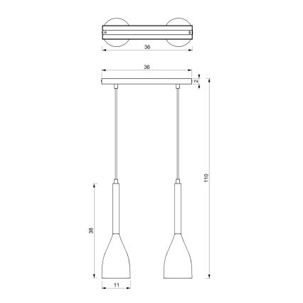 Подвесная люстра MUZA 2xE27/60W/230V