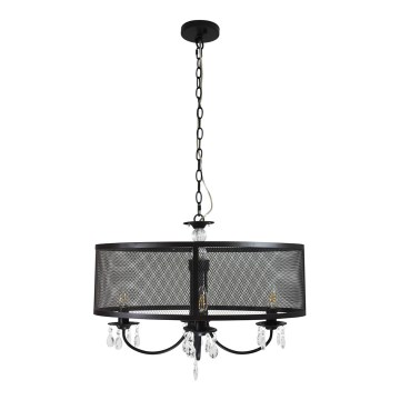 Подвесная люстра на цепи BRESSO 4xE14/12W/230V черного цвета