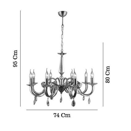 Подвесная люстра на цепи CASTRO 8xE14/40W/230V золотая