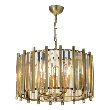 Подвесная люстра на цепи CRYSTALLINE 6xE14/40W/230V, латунь