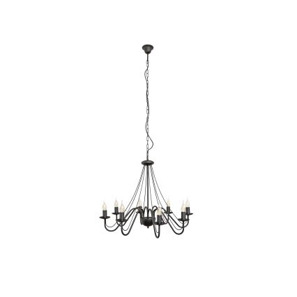 Подвесная люстра на цепи MALBO 8xE14/10W/230V чёрная