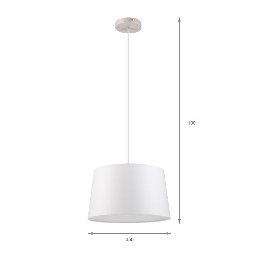 Подвесная люстра на шнуре AIDA, 1xE27/60W/230V, диаметр 35 см, дуб/белый