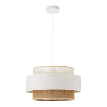 Подвесная люстра на шнуре BOHO 1xE27/60W/230V, диаметр 40 см, белая/из джута