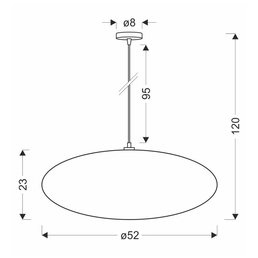 Подвесная люстра на шнуре CAFEE 1xE27/40W/230V, Ø 52 см, коричневого цвета