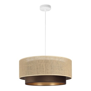 Подвесная люстра на шнуре SARTA 1xE27/60W/230V, диаметр 45 см, коричневая/джут