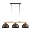 Подвесная люстра на шнуре VERTA 3xE27/15W/230V коричневый/бежевый