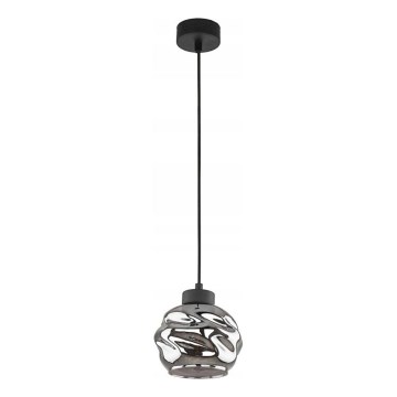 Подвесная люстра на шнуре ZULIA 1xE27/15W/230V черный/дымчато-черный