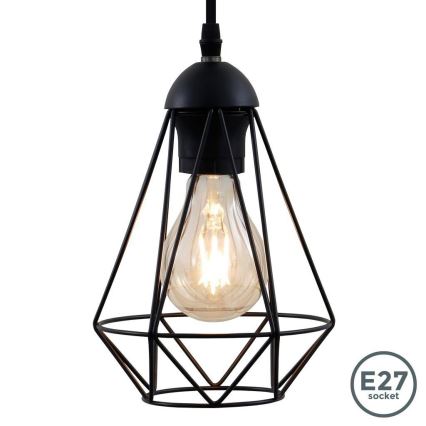 Подвесная люстра на тросе 1xE27/40W/230V, чёрная